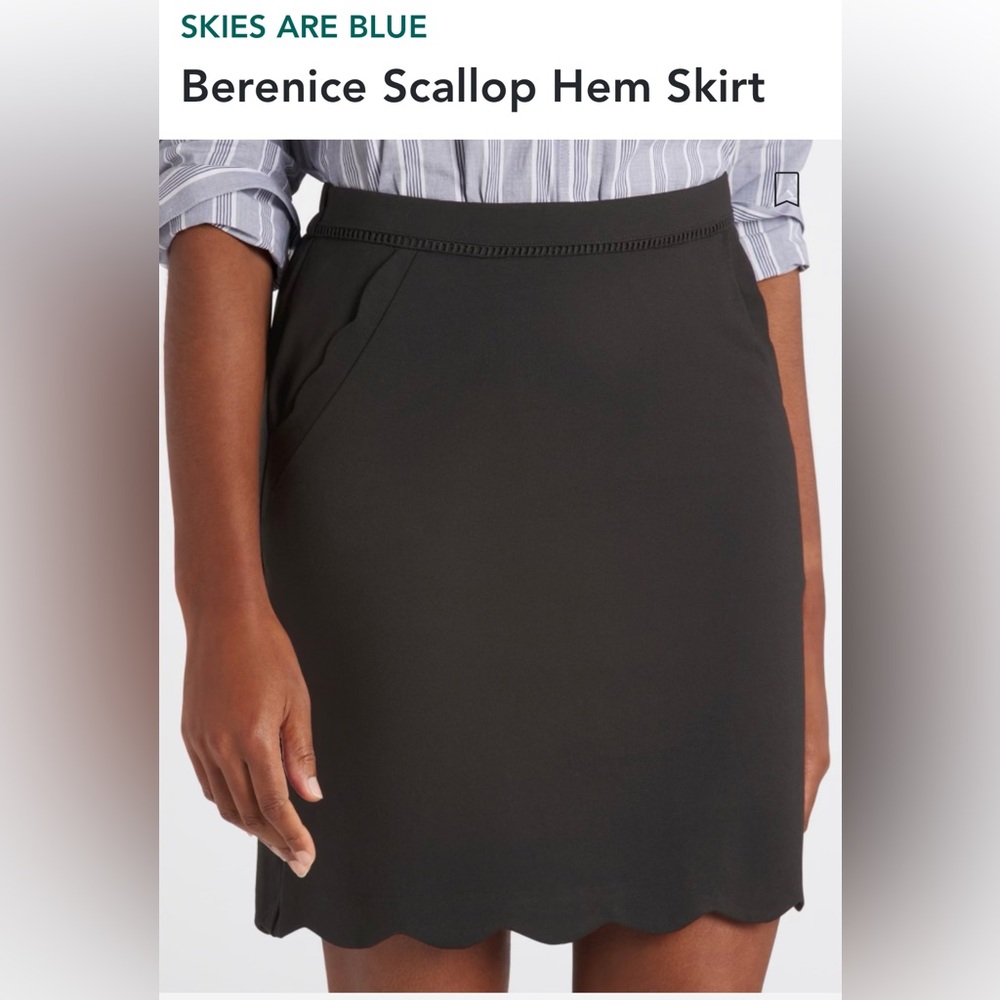 Black Scalloped Hem Skirt NWT Small